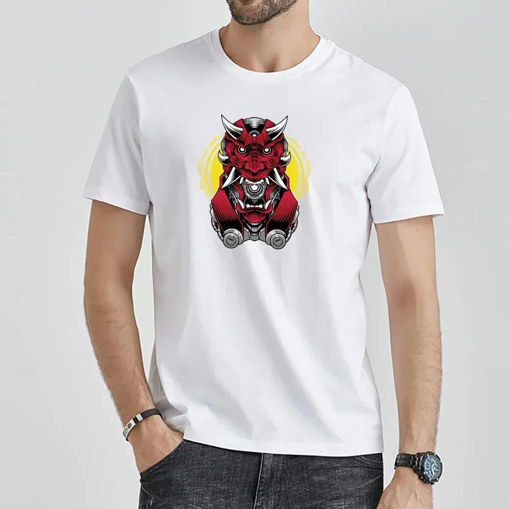 T Shirt  Print Men White Clothing Pullover Fashion O-neck Short Sleeve T-Shirt Summer Casual Top Loose Streetwear Tees