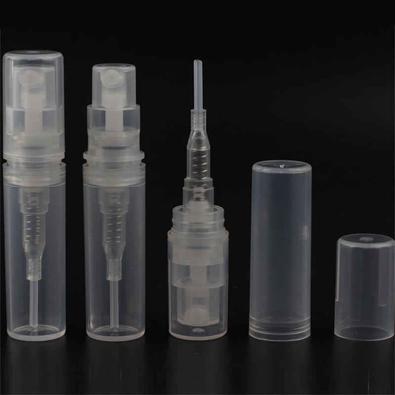 Wholesale 5/10/50/200/400pcs 2ML Portable Clear Plastic Spray Bottle Perfume Bottle Atomizer Sample Test Tube Thin PET Vials