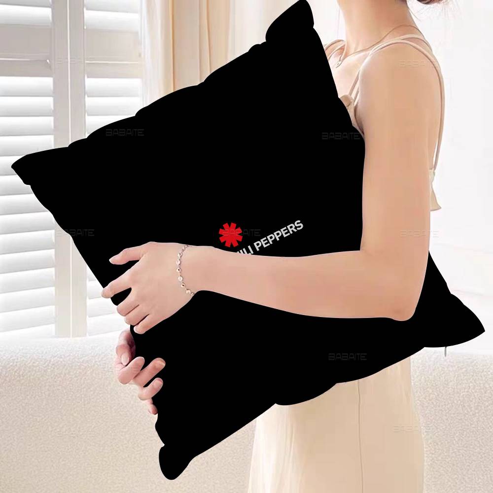 R-Red Hot-Chili Peppers Pillow Covers Cartoon Sofa Decorative Home Double-sided Printing Short Plush Cute Cushion Cover