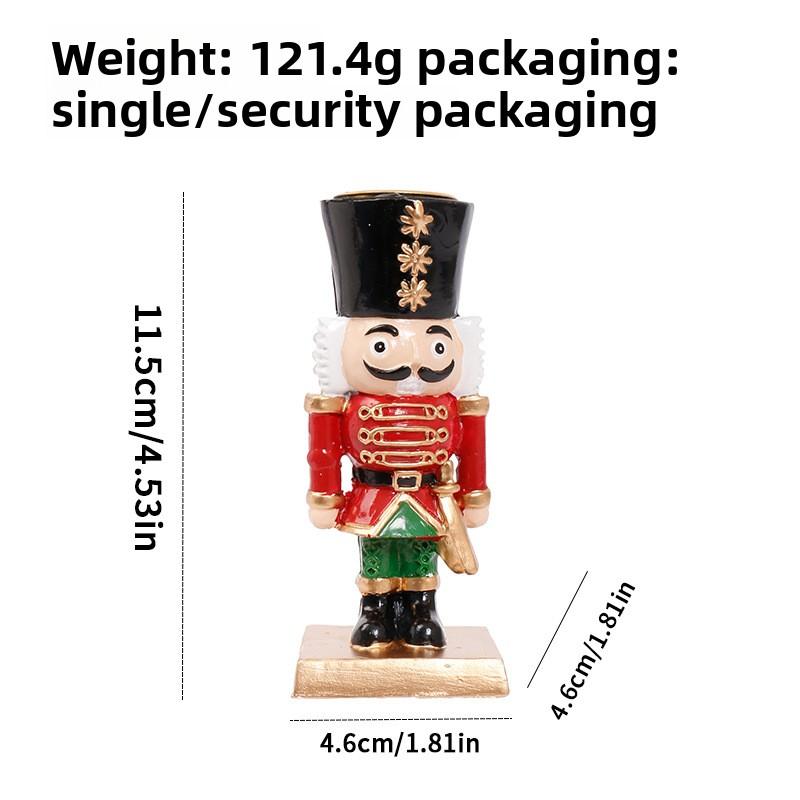 Christmas Decorations - Nutcracker Resin Candlestick - Holiday Table Ornaments
