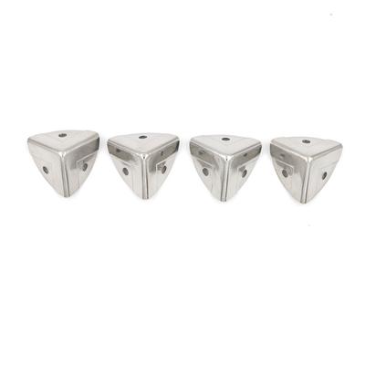 4Pcs Silver Metal Corner Brackets Angle Brace Protector Trunk Box Case Chest