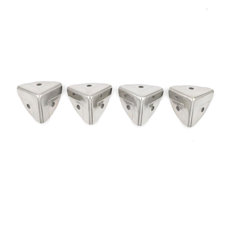 

4Pcs Silver Metal Corner Brackets Angle Brace Protector Trunk Box Case Chest