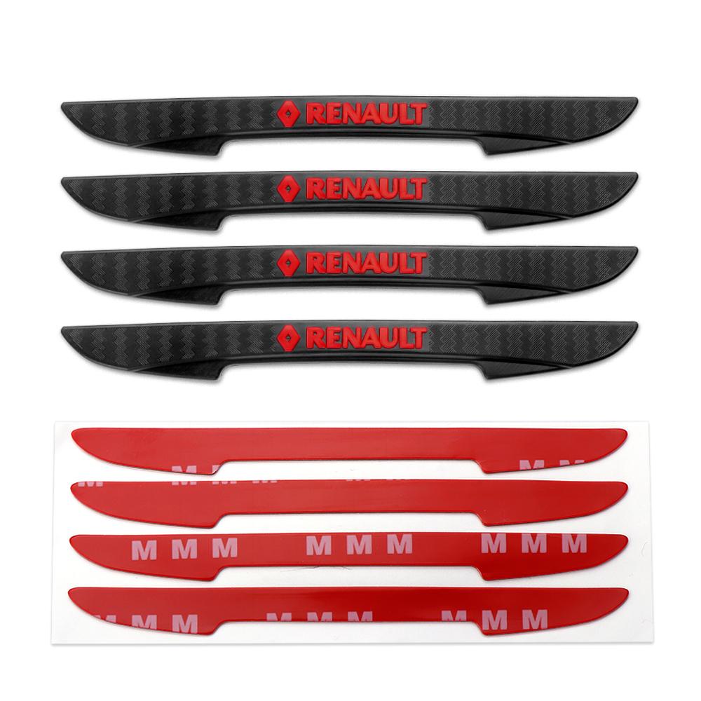 4pcs Rubber Car Door Edge Bumper Protector Strip Sticker For Renault Clio Megane DACIA Fluence Scenic Loguna Duster Logan TwingoV