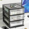 Multi-functional 2-5 Layers Stackable Desktop Drawer Storage Box Cosmetic Organizer for Dorm Office Home Use