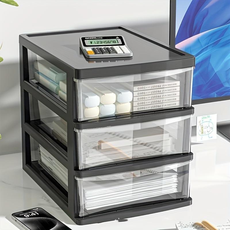 Multi-functional 2-5 Layers Stackable Desktop Drawer Storage Box Cosmetic Organizer for Dorm Office Home Use