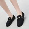 2024 Brand Ladies Shoes Slip-on Women's Flats Metal Decoration Casual Flats Women New Plus Size Short Plush Flat Shoes