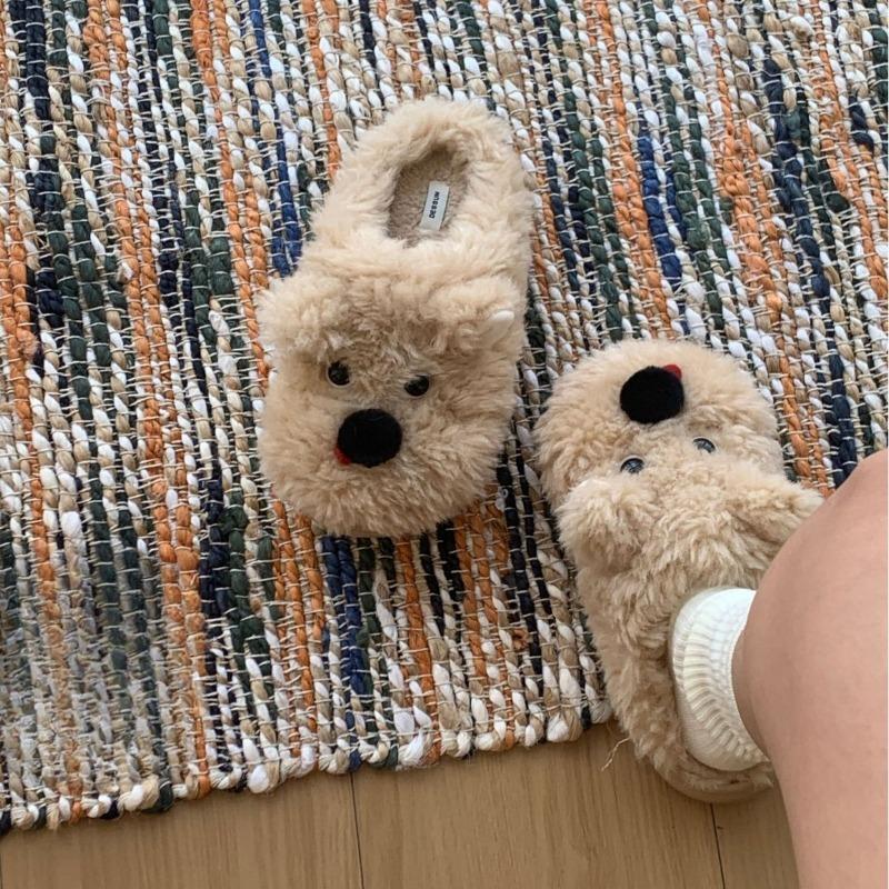 Cartoon Cotton Shoes, Thickened Slippers for Women, Warm Plush Shoes