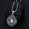 European and American Cross-border New Retro Jewelry, Gold-plated Epoxy Western Medieval Templar Pendant Necklace