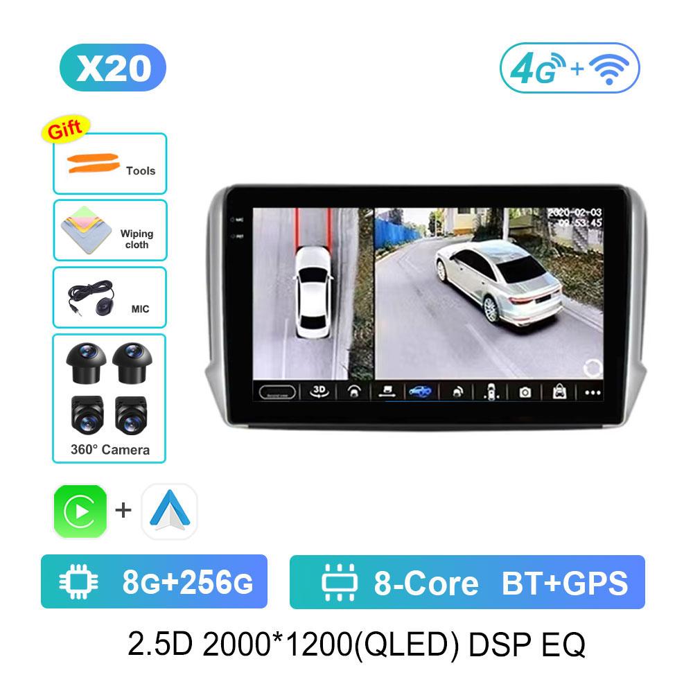 Navigation GPS Android 14 for Peugeot 2008 208 Series 2012 - 2018 Car Video Multimedia Audio Player WiFi HD Screen Bluetooth