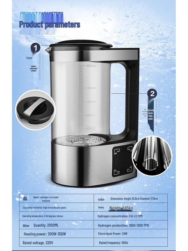 Japan V8 Hydrogen-Rich Kettle: High-Concentration Micro-Electrolysis Hydrogen Alkaline Water Generator