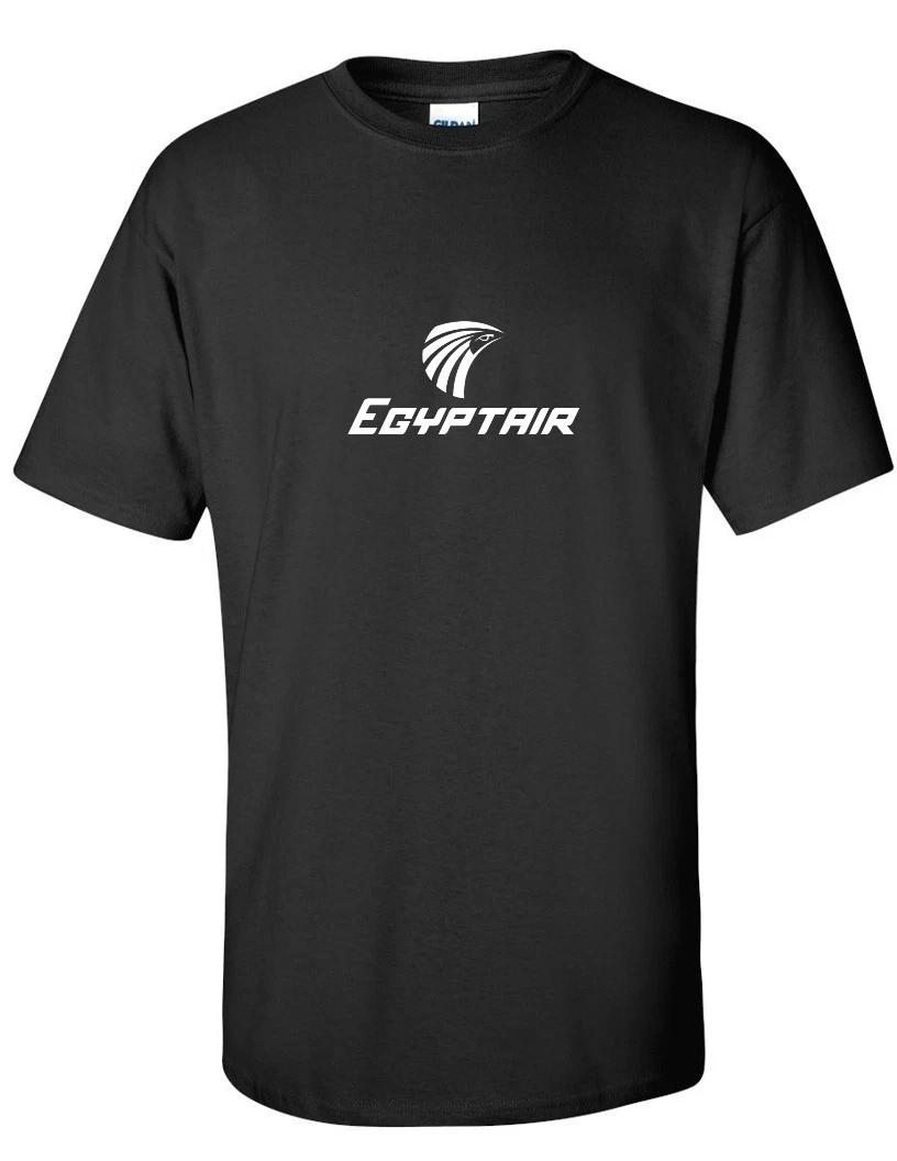 

Egypt Air White Logo Egyptian Airline Geek Black Cotton T-Shirt 2XL