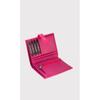Helsinki Fuchsia Women's Card Holder Wallet with External Belt Closure and Zipper and Coin Pocket