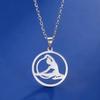 Teamer Gymnast Stainless Steel Necklace for Women Artistic Gymnastics Round Pendant Chian Choker Athlete Jewelry Birthday Gifts