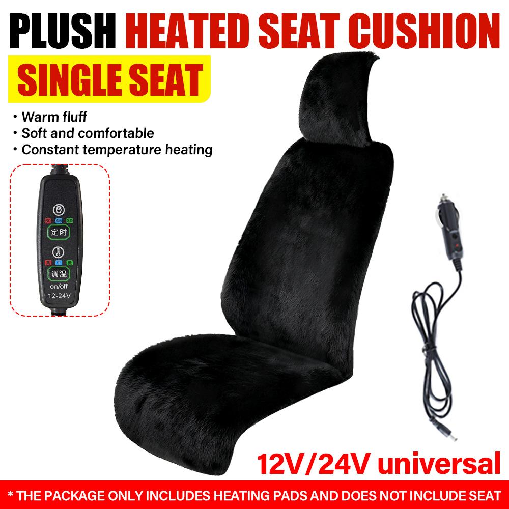 

Long Haired Heated Car Seat Cushion Car Seat Cover Winter Heating Seat Cover 12-24V Universal for Car Truck Office Chair 2025