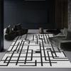 Black White Gray Minimalist Area Rug for Living Room Bedroom Large Soft Plush Non-Slip Machine Washable