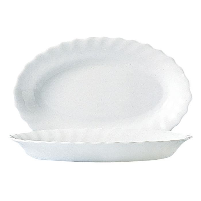 Plat À Gratin Luminarc Trianon Blanc Verre (Ø 35 Cm) (6 Unités)