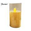 Flickering Led Pillar Candles for Holiday Flameless LED Candles, Battery Operated Acrylic Realistic Wax Lights Christmas Decor Warm Color Light