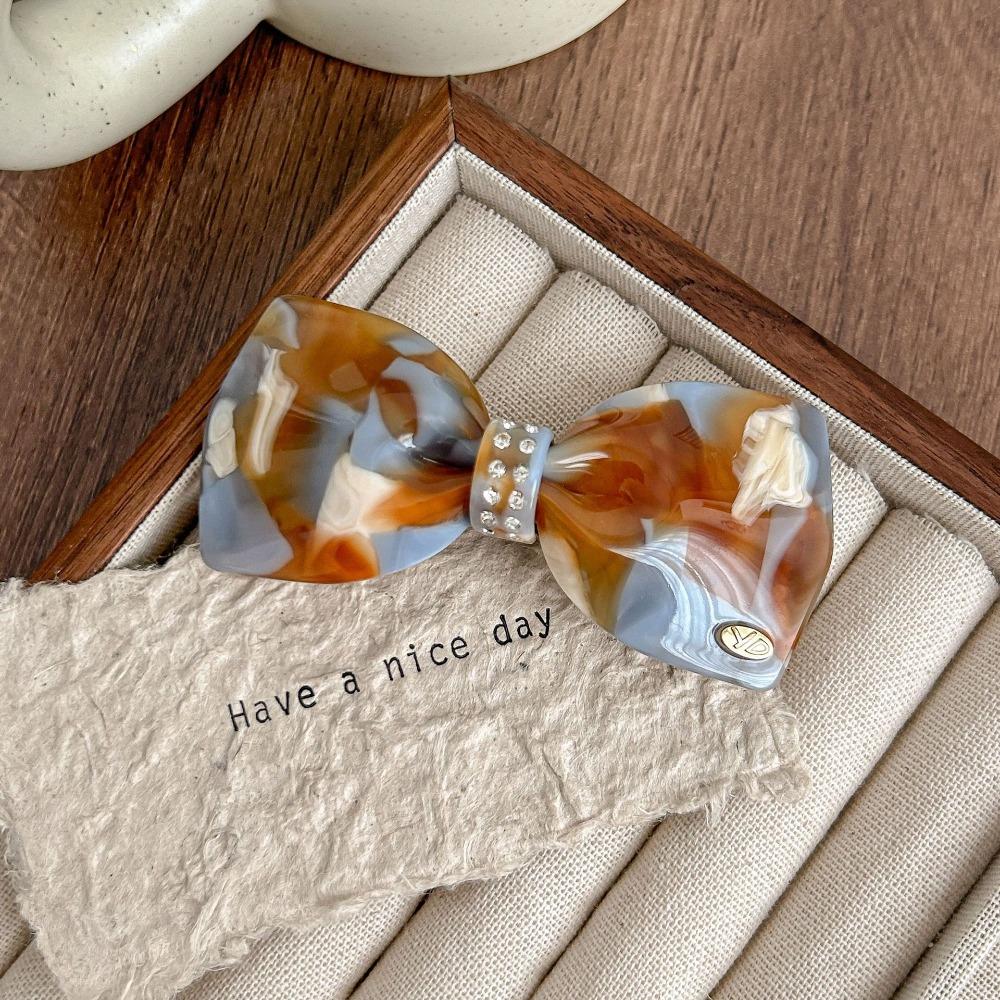 Candy Color Rhinestone Hair Clip Bowknot Bow Hairpin Personalized Acetate Hair Clip Daily