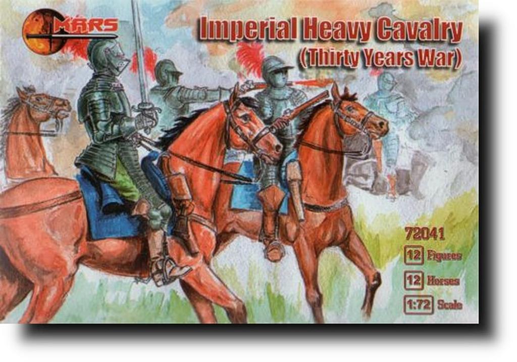 Mars Figures 1/72 Scale Plastic Model Kit, Thirty Years' War, Habsburg Imperial Army Heavy Cavalry, 6 Poses, 12 Cavalry, ORM72041
