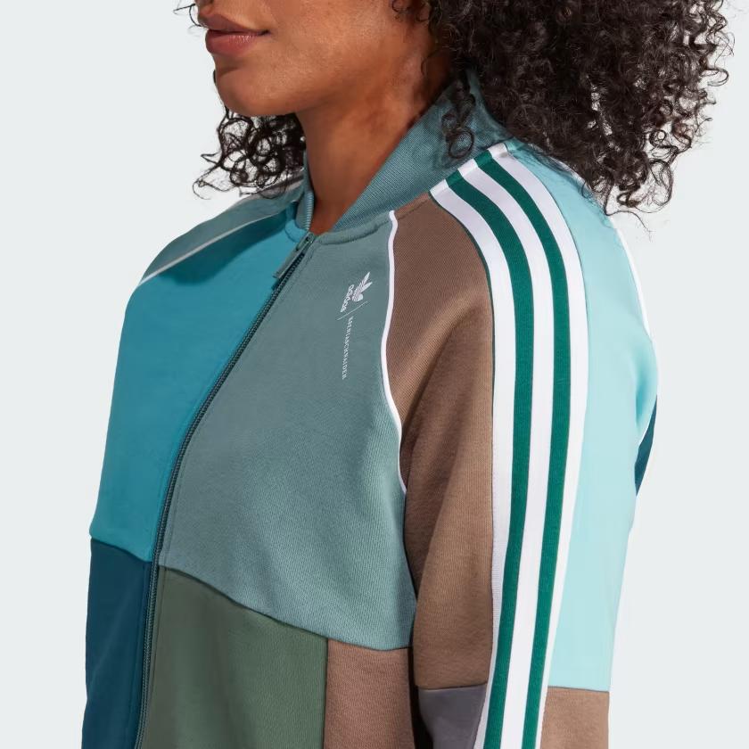 Adidas Originals X Ksenia Schnaider Reprocessed Short Track Jacket Color Block Striped Casual Long Sleeve Jacket Women Jacket Multicolor II0760
