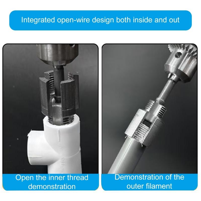 Pipes Threading Set 2 Standard Size Carbon Steel Cutter Hex Shank Compatibility Plumbing Maintenance Tool