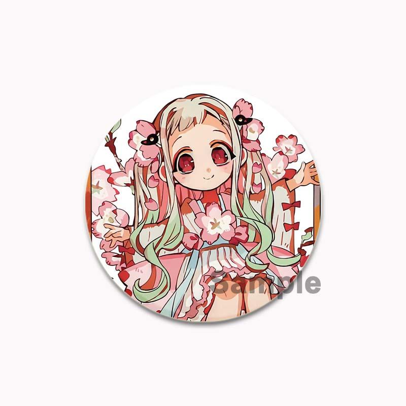 

32/44/58 мм аниме-булавки Ханако Кун в виде туалета, круглые мультяшные броши-защелки для рюкзака, одежды, аксессуаров, коллекции, украшения для значков 44mm