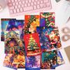50 Christmas Tree Snowman Healing Theme Wall Cards Christmas Hats Warm Picture Decoration Bedroom Wall Greeting Cards
