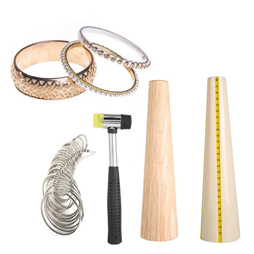 4pcs / Set Mandrel Sizer Jewelry Making Tools for Ring Bracelet Repairing Measuring Processing