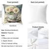 Painting Cup of Flowers Cushion Cover Premium Comfort Reversible Pillow Cover - Dual - Use Design for Home & Car
