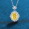 S925 Sterling Silver Gemstone Necklace: Blue, Yellow, Red, Green Retro Luxury Style for Women