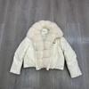 Womens Short Winter Parka With Detachable Faux Fur Collar Thick Warm Cotton Coat Loose Fit Cold Weather