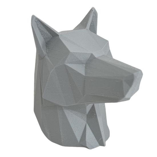 3D Printed Wolf Head Ornament Red Christmas Hat Statue Sculpture Home Office Desktop Trailer Coupling Cover Decoration