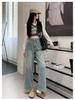 Women's High-Waisted Retro Straight-Leg Jeans - Spring & Autumn 2024 Collection