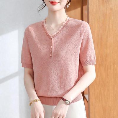 XUEXI Damen Eisseide Kurzarm T-Shirt