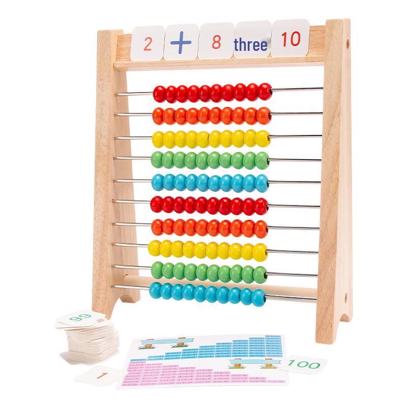 

Красочные 10-рядные деревянные счеты для раннего обучения детей