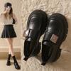 Black Platform Small Leather Shoes Women's Muffin New Shoes Versatile Single Shoes