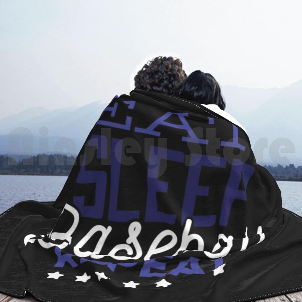 Repeat Eating Sleep Baseball Blanket For Sofa Bed Travel Baseball Team Teams Game Games Player Baseball Bat Bat