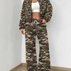 Splicing Autumn And Winter New European And American Women'S Clothing Army Green Camouflage Printing Suit Women