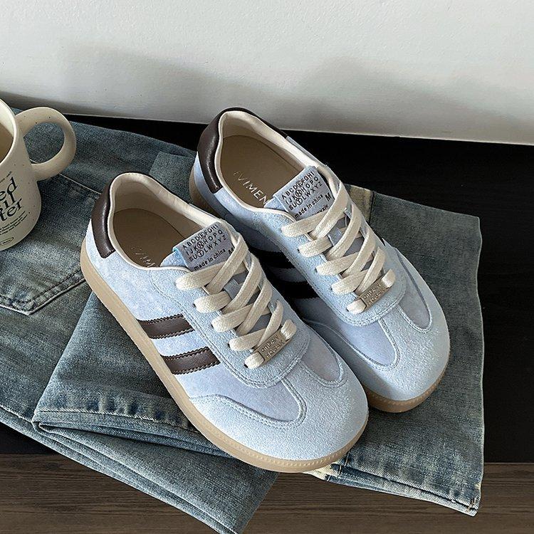 

Dexun shoes women s 2025 autumn new round head lace-up soft sole non-slip and comfortable student sports versatile casual board shoes 40