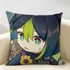 Tighnari Cute Genshin Impact Cushion Cover Natural Linen Organic Fabric DoubleSided Printing Room Sofa Decor Pillow Case