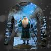 Merry Christmas 3D Print Rock Santa Claus Graphic Men's Long Sleeve T Shirt New In Crew Neck Oversized Tee Shirt Tops Streetwear