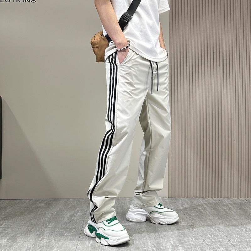 Sommer neue gestreifte schnelltrocknende lässige Hose Herren trendige Marke lockere lässige gerade Sporthose