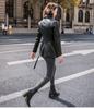 JINLUN Genuine Sheepskin and Lambskin Leather Winter Women's Jacket, Tailored, Spring, Autumn, (XL, Black)