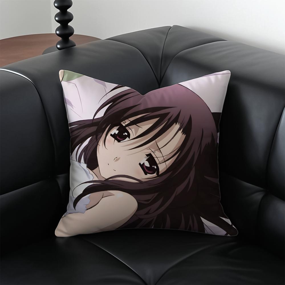 anime drama SSchool DDays Cushion Cover Pillow Case Antidustmite Invisible zipper silky plush cushion