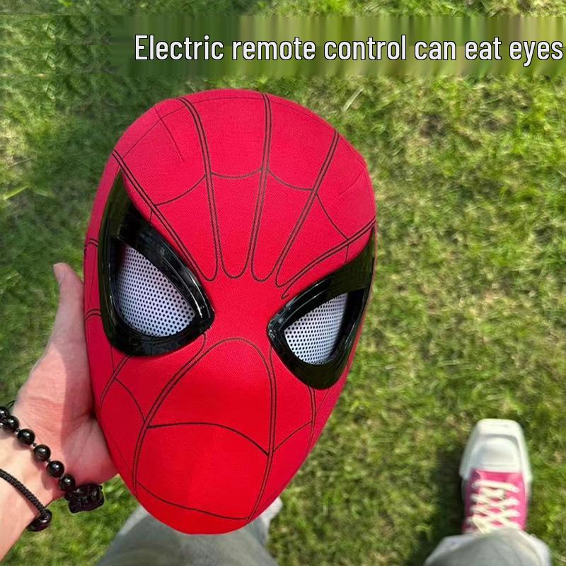 Remote-Control Spider-Man Mask with Blinking Eyes and Lights for Cosplay