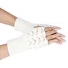 Women's Warm Winter Brief Paragraph Knitting Half Fingerless Gloves