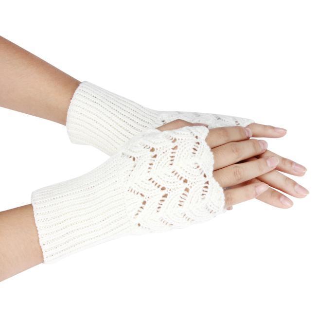 Women's Warm Winter Brief Paragraph Knitting Half Fingerless Gloves