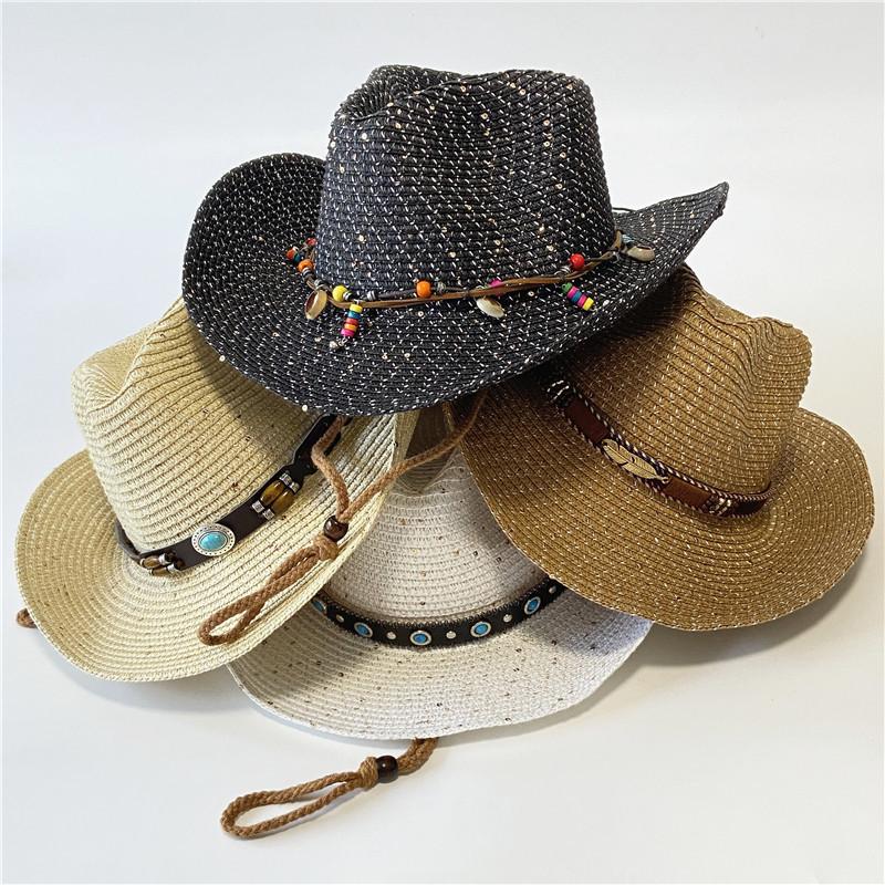 New western cowboy hats for men and women can take summer vacation travel sunscreen sun hat retro sun hat knight hat