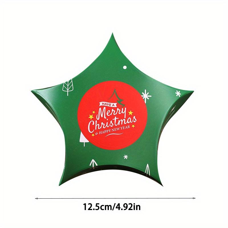 10 Stück, Weihnachtsverpackungsbox in Sternform, Verpackungsbox für Süßigkeiten und Schokolade, Geschenkverpackungsbox zur Dekoration, Keksdose, Weihnachtsfeierbedarf