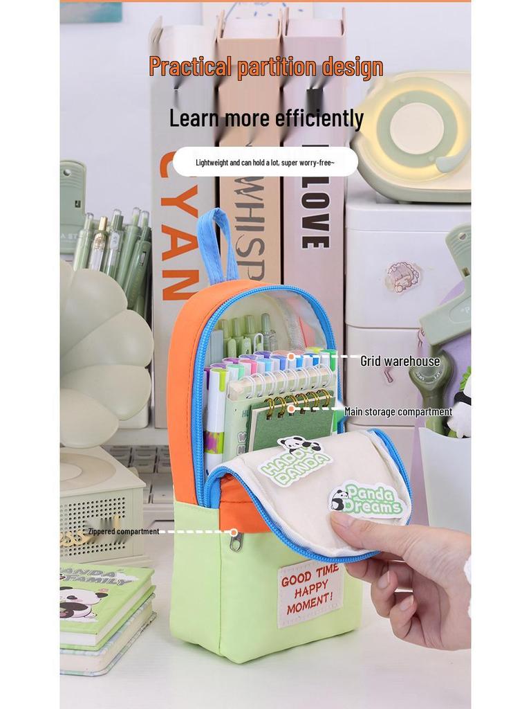Color Block Macaron Pencil Case: Large Capacity, Stylish Design, Multifunctional Student Stationery Box
